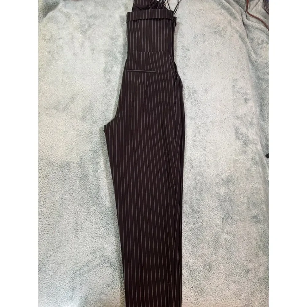 Express Black Pinstripe Women's Jumpsuit Size US 10 Made in Vietnam - Picture 9 of 9
